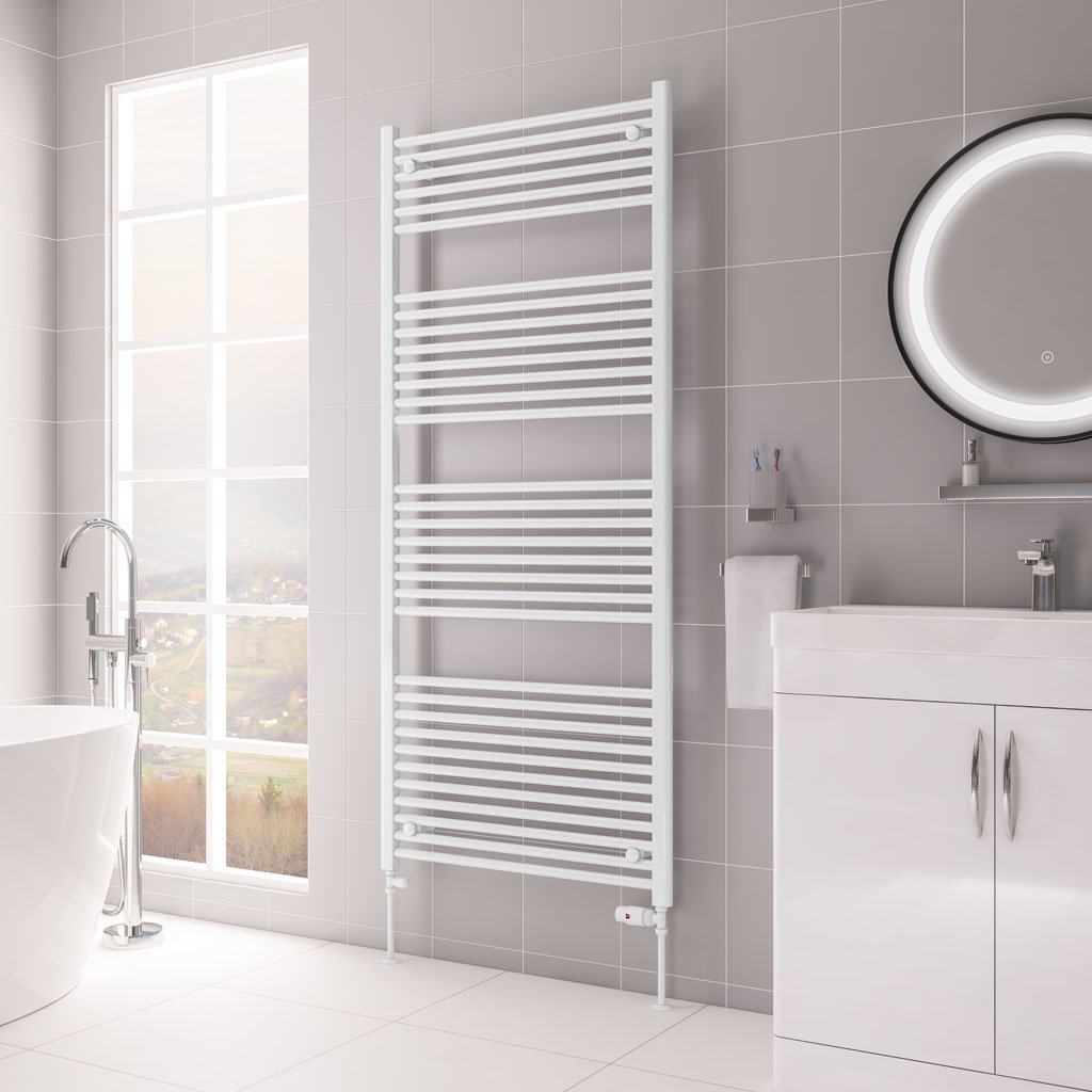 Eastbrook Biava Hidden Vent Straight Gloss White Towel Rails