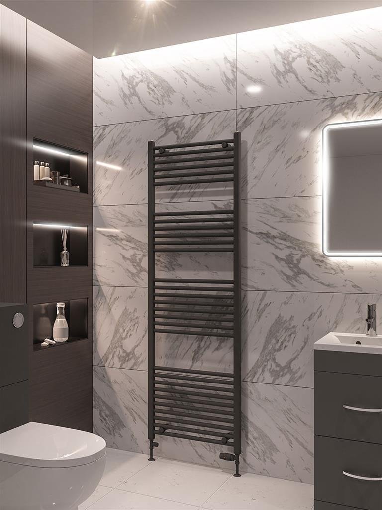 Eastbrook Wingrave Straight Matt Anthracite Towel Rails