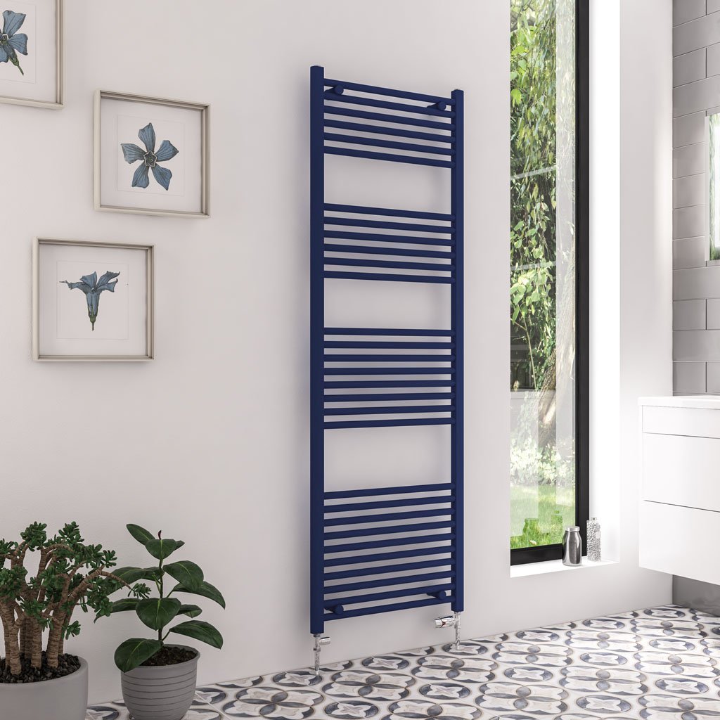 Eastbrook Wingrave Straight Matt Cobalt Blue Towel Rails