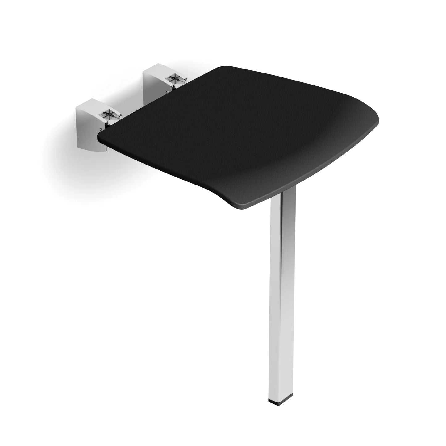 HIB Shower Seat with Support Leg - Dark Grey