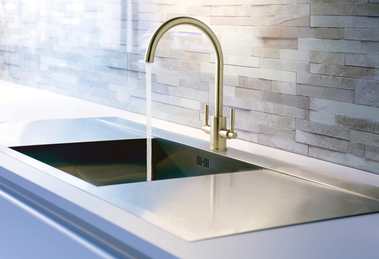 Just Taps Newbury Sink Mixer Brushed Brass