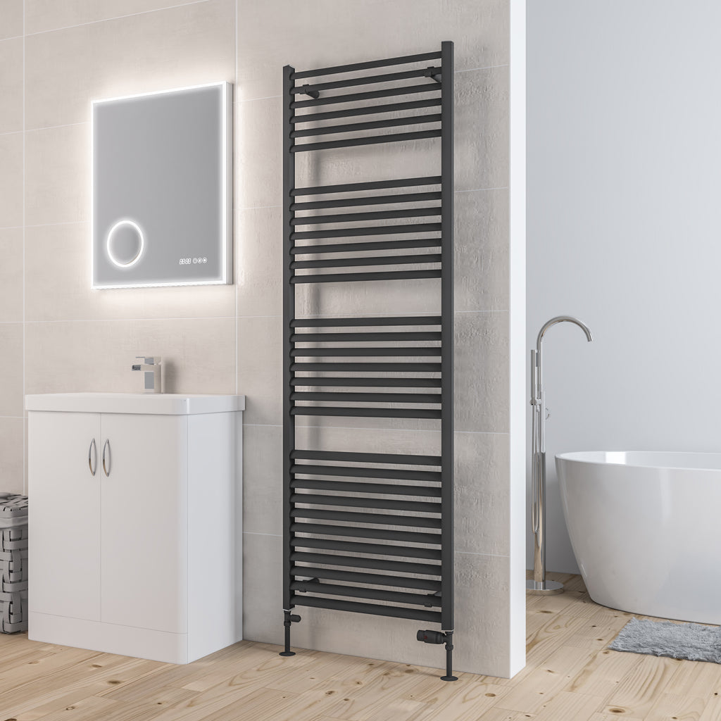 Eastbrook Velor Matt Anthracite Aluminium Towel Rail 1800mm High x 600mm Wide