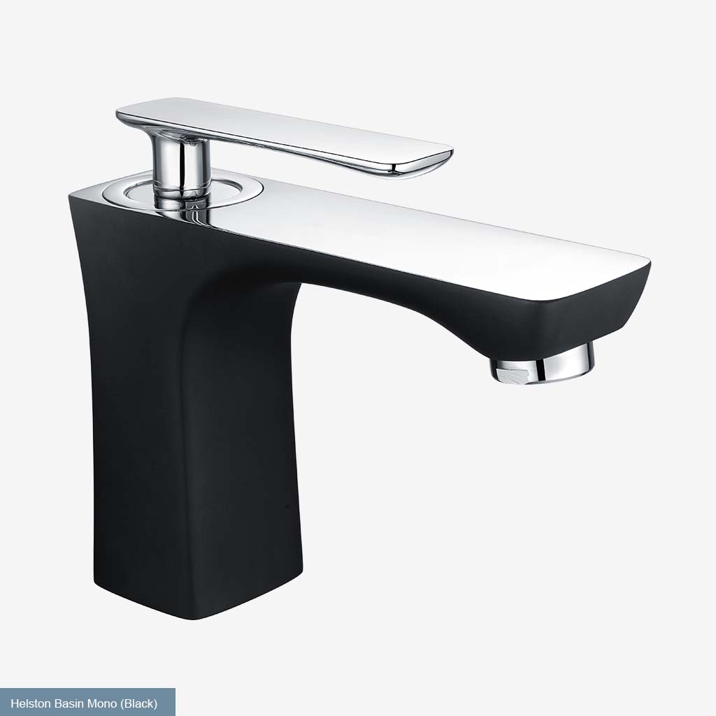 Eastbrook Helston Matt Textured Black Mono Basin Mixer Tap - Inc Waste