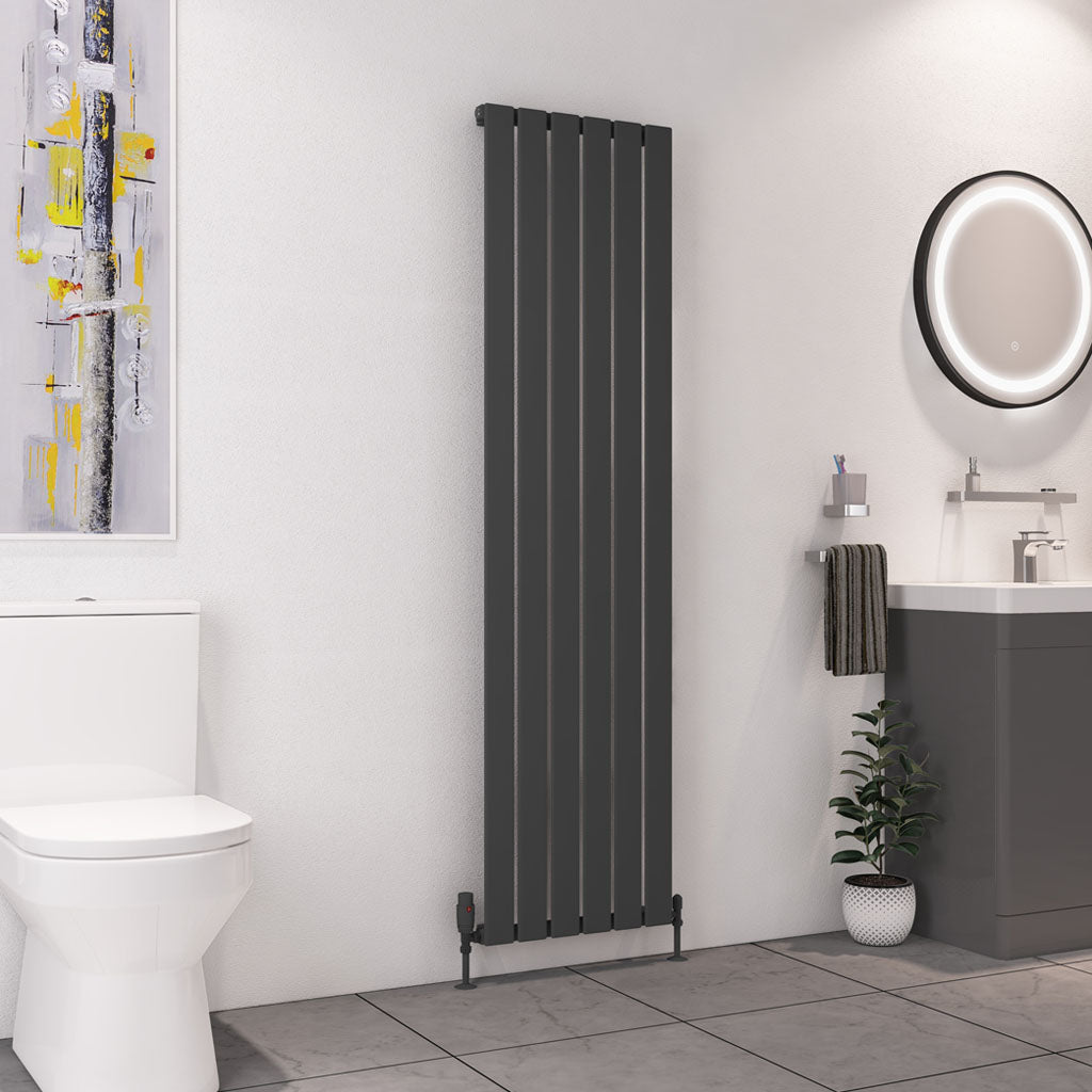 Eastbrook Deddington Matt Anthracite Vertical Single Panel Designer Radiator 1800mm x 470mm 89.0864