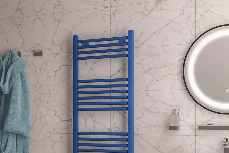 Matt Cobalt Blue Central Heating Towel Rails