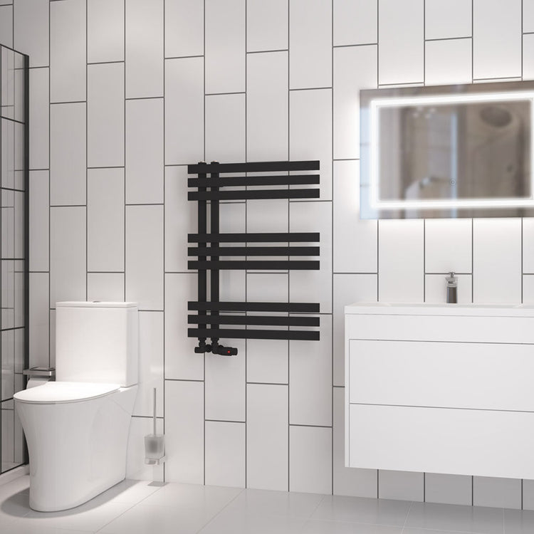 Matt Black Electric Designer Towel Rails