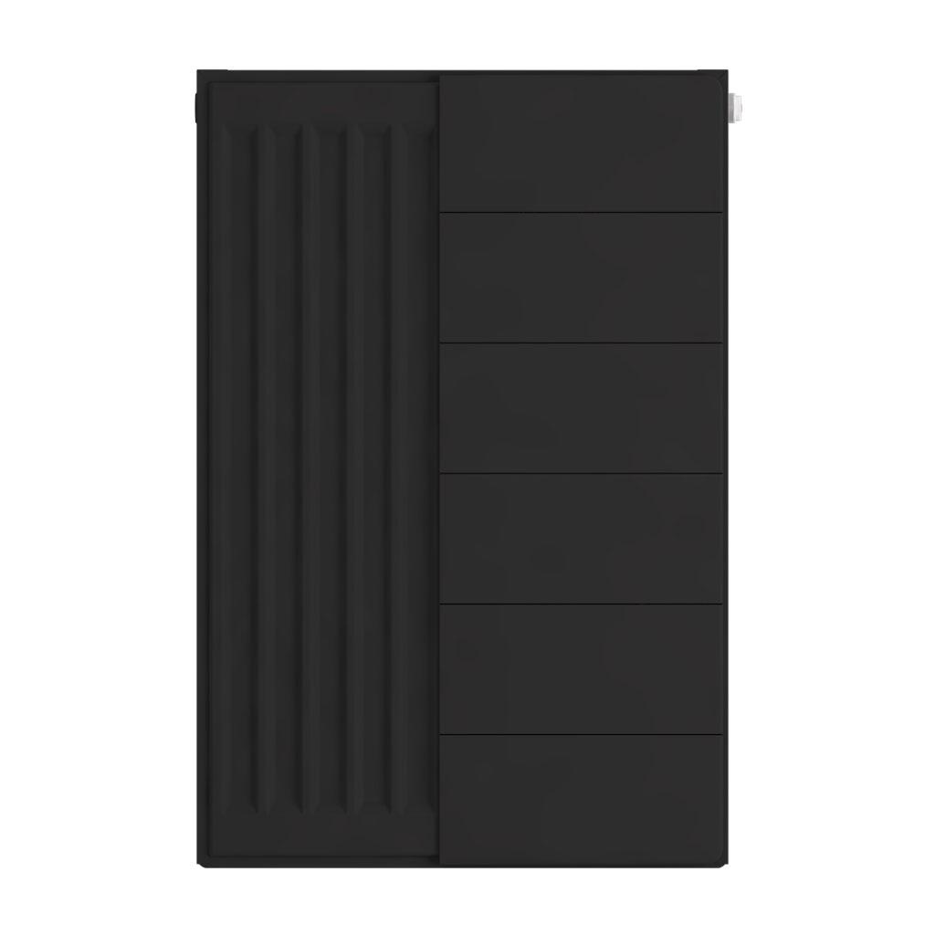 Eastbrook Flat Matt Black Radiator Cover Plates With Lines