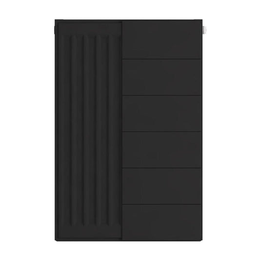 Eastbrook Flat Matt Black Radiator Cover Plates With Lines