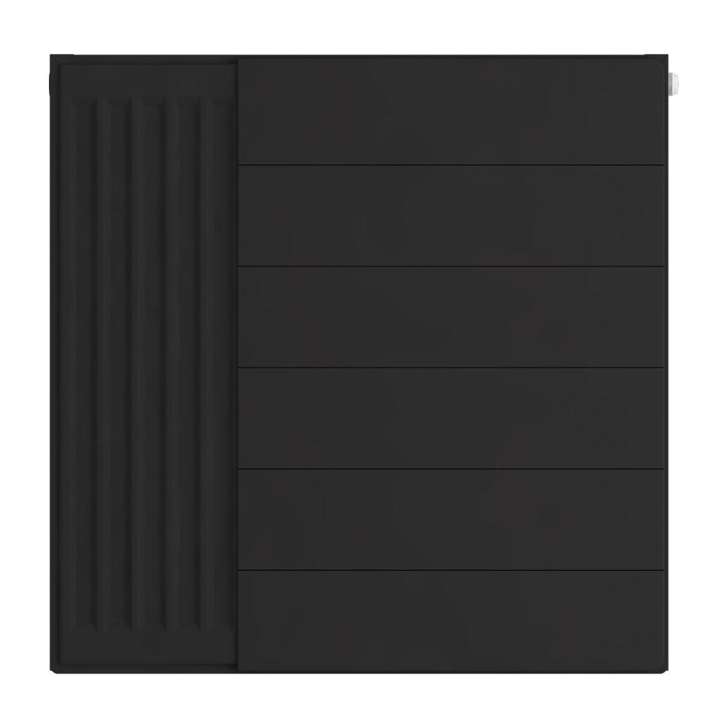 Eastbrook Flat Matt Black Radiator Cover Plates With Lines