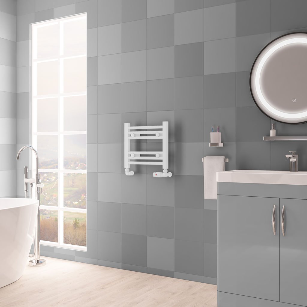 Eastbrook Biava Hidden Vent Straight Matt White Towel Rails