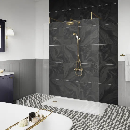 Old London Brushed Brass Traditional Thermostatic Bar Shower Valve