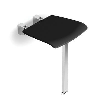 HIB Shower Seat with Support Leg - Dark Grey