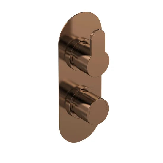 Nuie Arvan Brushed Bronze Twin Thermostatic Shower Valve