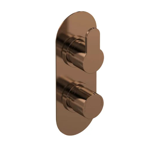 Nuie Arvan Brushed Bronze Twin Thermostatic Shower Valve