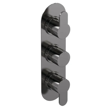 Nuie Arvan Brushed Pewter Triple Thermostatic Shower Valve