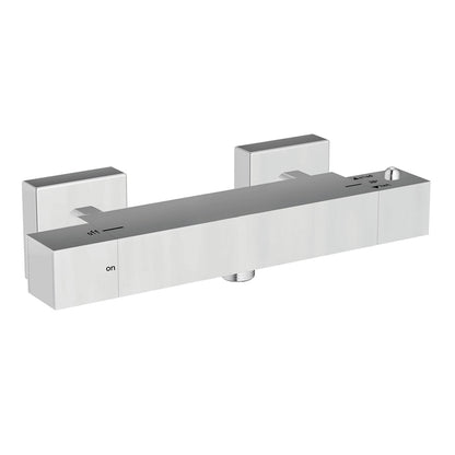 Scudo Square Exposed Thermostatic Bar Valve - Chrome