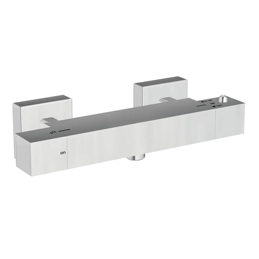 Scudo Square Exposed Thermostatic Bar Valve - Chrome