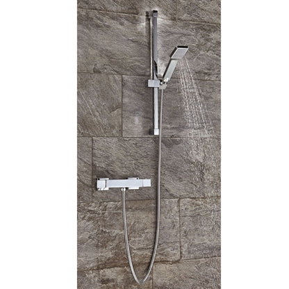 Scudo Square Exposed Thermostatic Bar Valve - Chrome