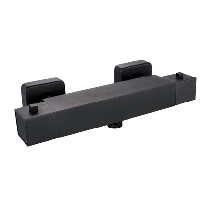 Scudo Square Exposed Thermostatic Bar Valve - Matt Black