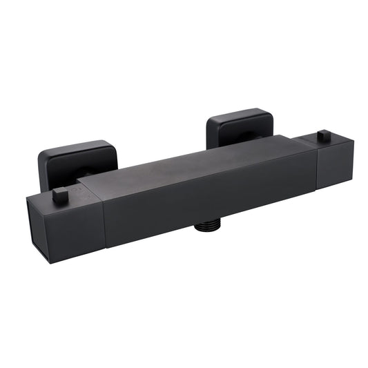 Scudo Square Exposed Thermostatic Bar Valve - Matt Black
