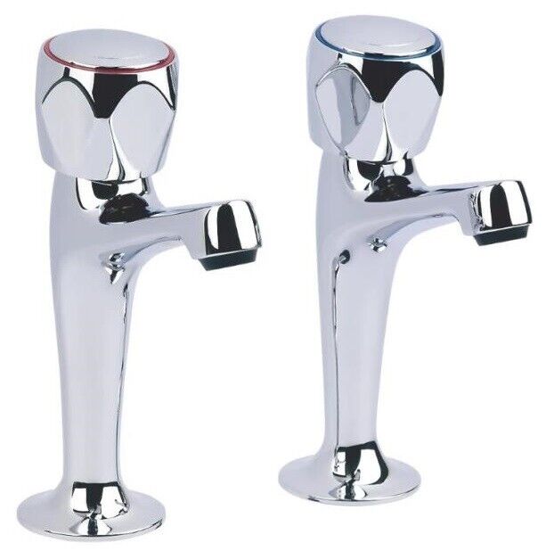 Chrome Kitchen Sink High Neck Pillar Taps