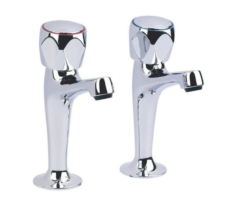 Chrome Kitchen Sink High Neck Pillar Taps