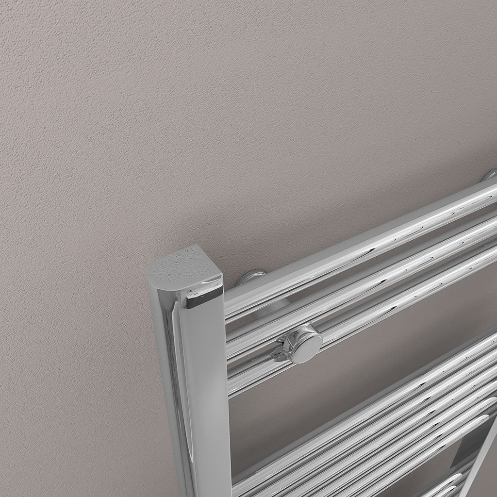 Eastbrook Biava Straight Chrome Dry Electric Towel Rail 1100mm x 600mm Close Up Image