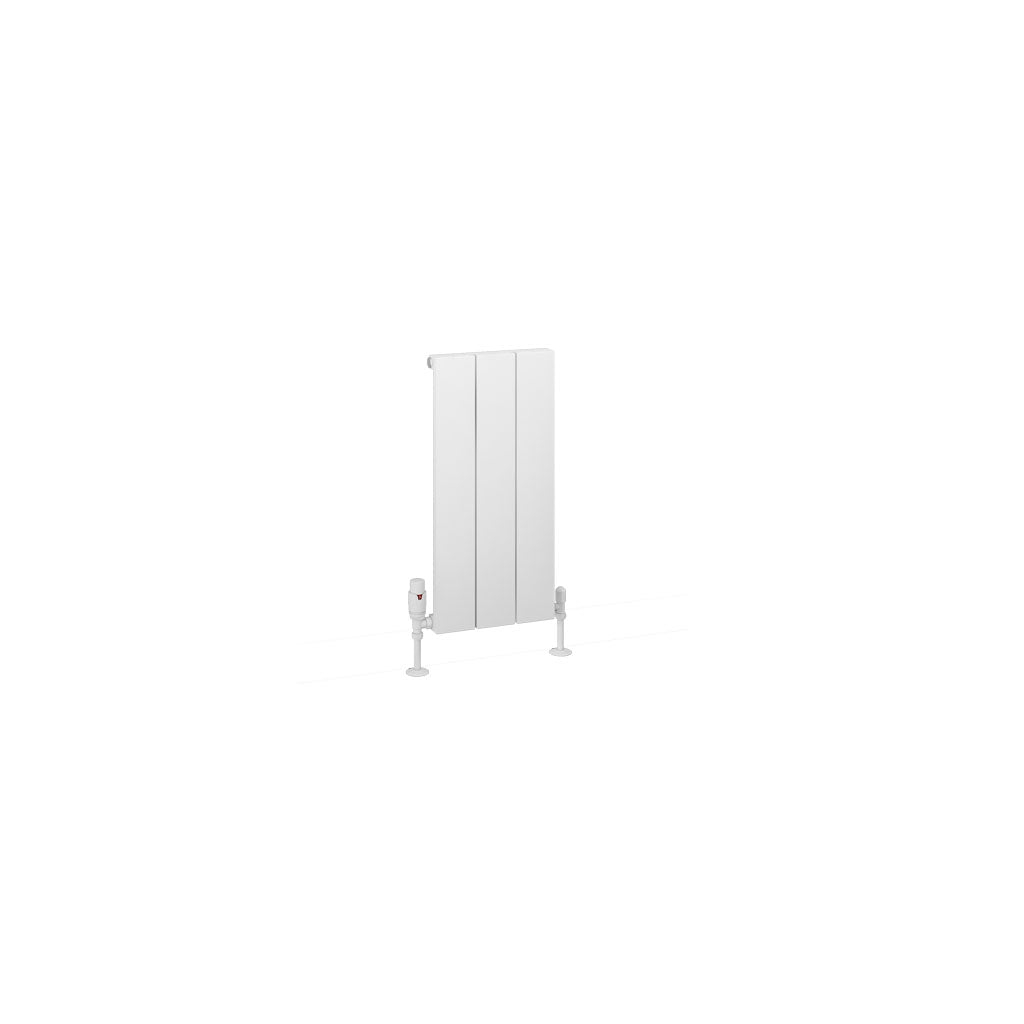 Eastbrook Charlton Matt White Vertical Aluminium Radiator 600mm High x 280mm Wide Cut Out Image