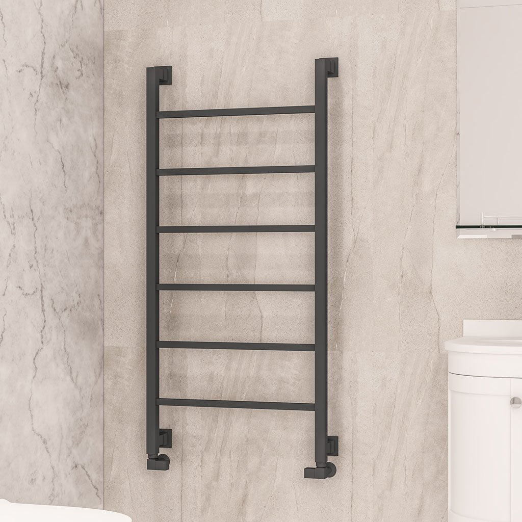 Eastbrook Loxley Matt Anthracite Designer Towel Rail 1200mm x 600mm