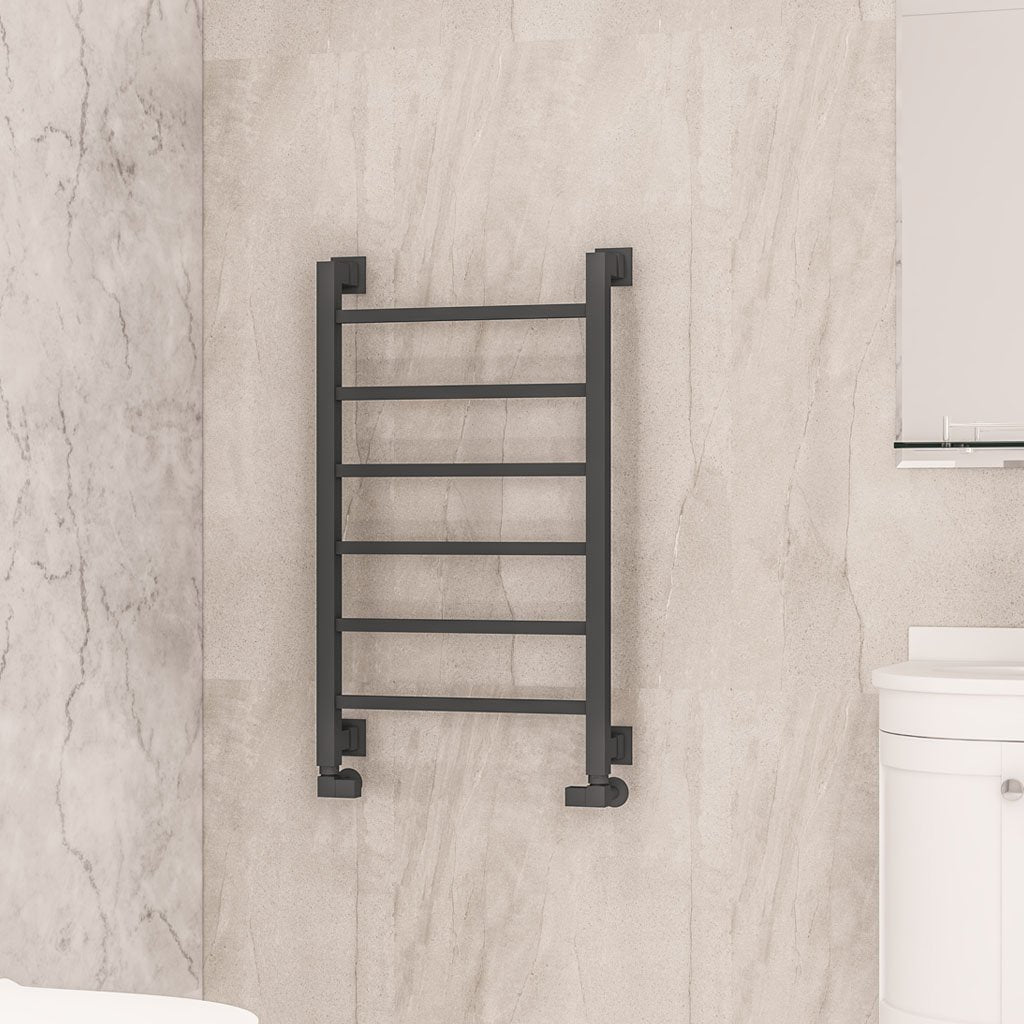 Eastbrook Loxley Matt Anthracite Designer Towel Rail 800mm x 500mm