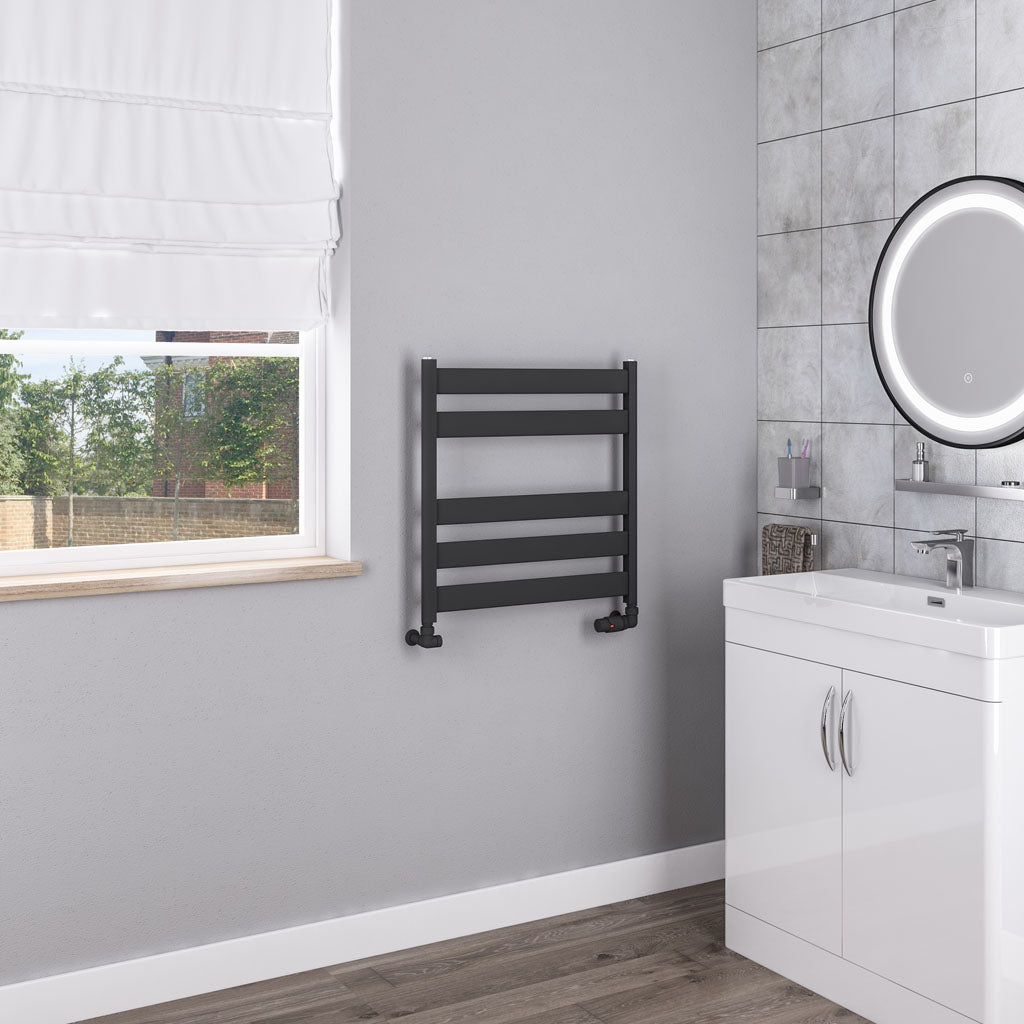 Eastbrook Pelago Matt Anthracite Aluminium Towel Rail 600mm High x 600mm Wide