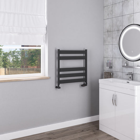 Eastbrook Pelago Matt Anthracite Aluminium Towel Rail 600mm High x 600mm Wide