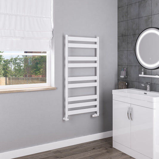 Eastbrook Pelago Matt White Aluminium Towel Rail 1200mm High x 600mm Wide