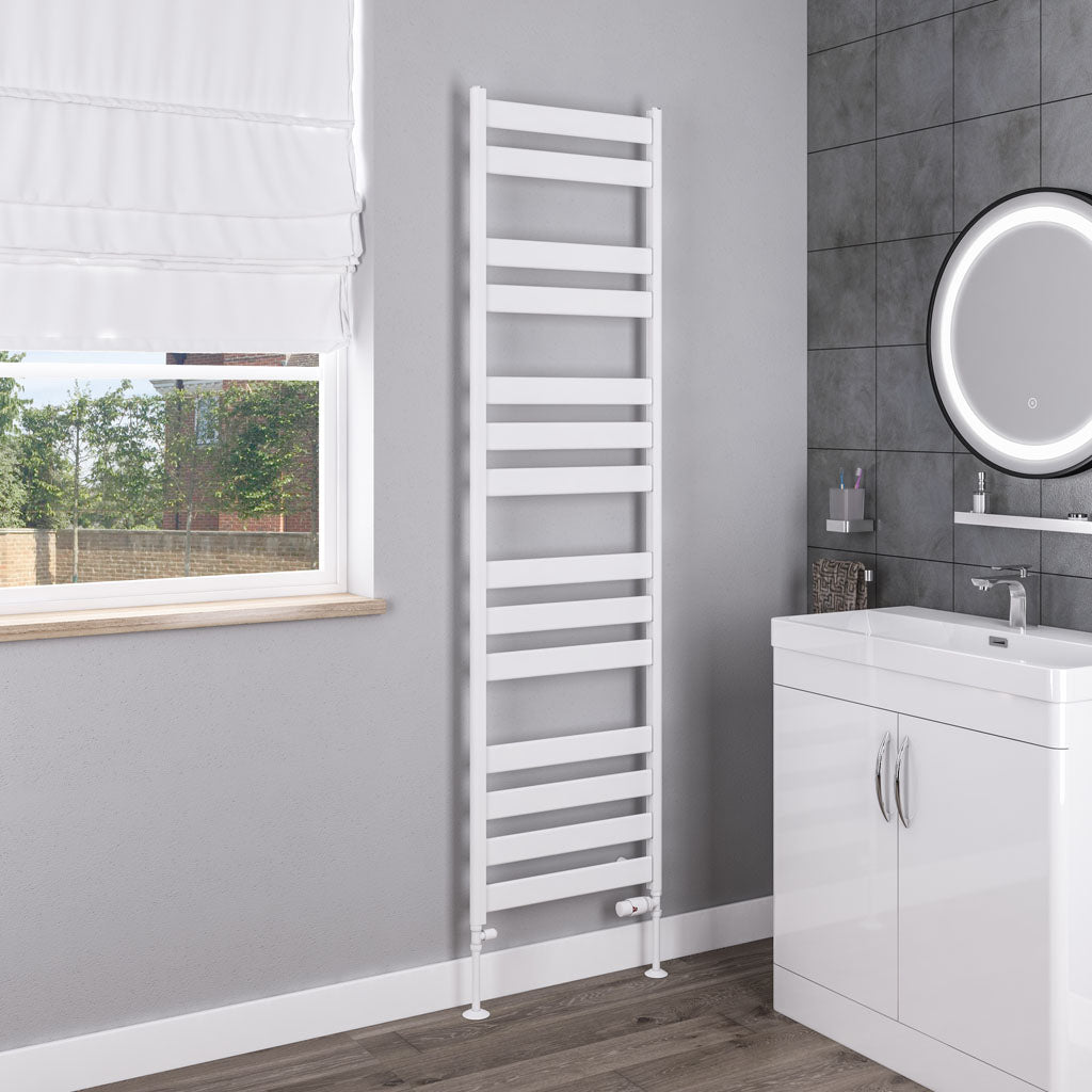 Eastbrook Pelago Matt White Aluminium Towel Rail 1800mm High x 500mm Wide