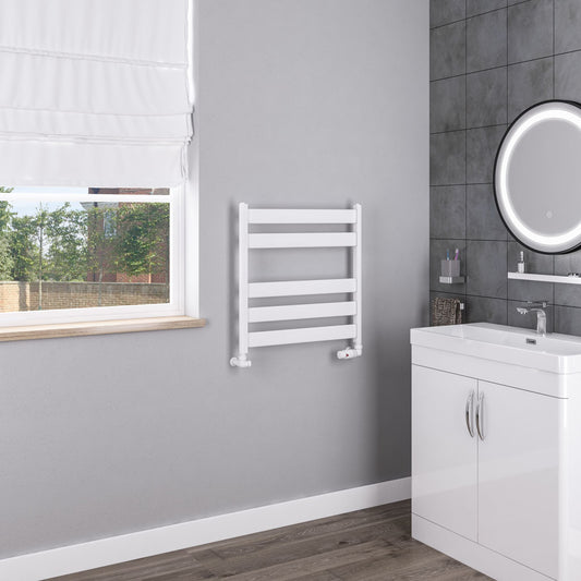 Eastbrook Pelago Matt White Aluminium Towel Rail 600mm High x 600mm Wide