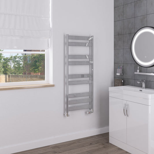 Eastbrook Pelago Polished Aluminium Towel Rail 1200mm High x 500mm Wide