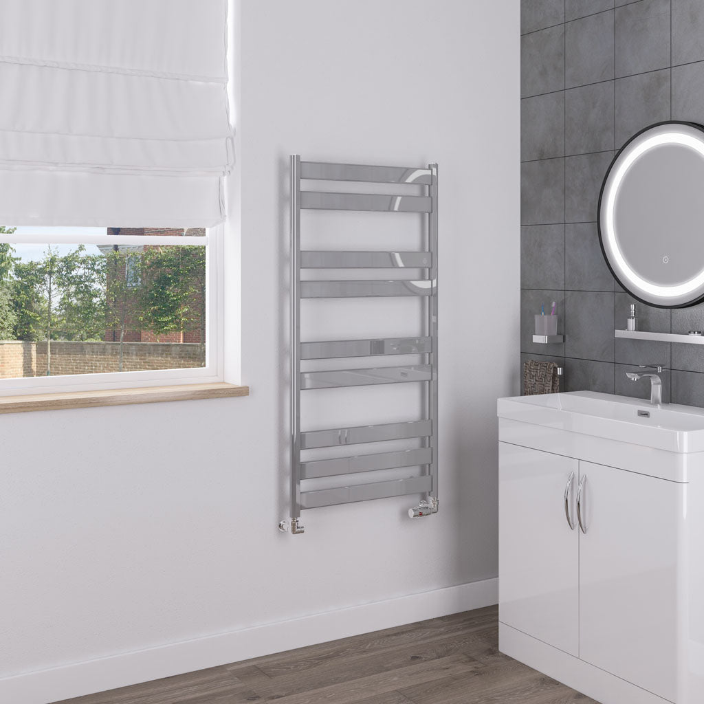 Eastbrook Pelago Polished Aluminium Towel Rail 1200mm High x 600mm Wide