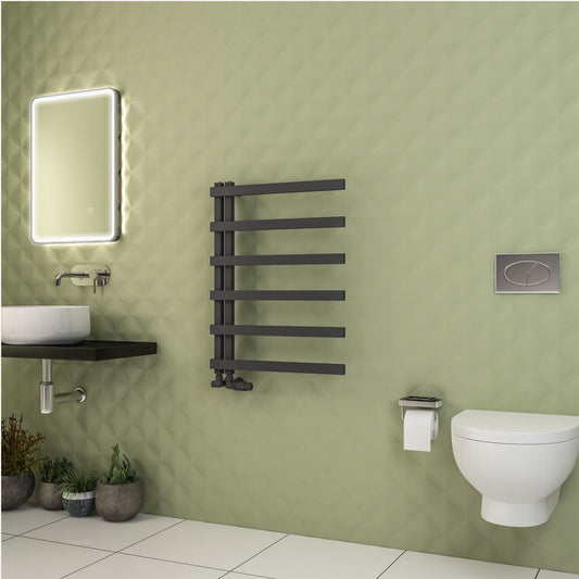 Eastbrook Platani Matt Anthracite Designer Towel Rail 800mm x 600mm