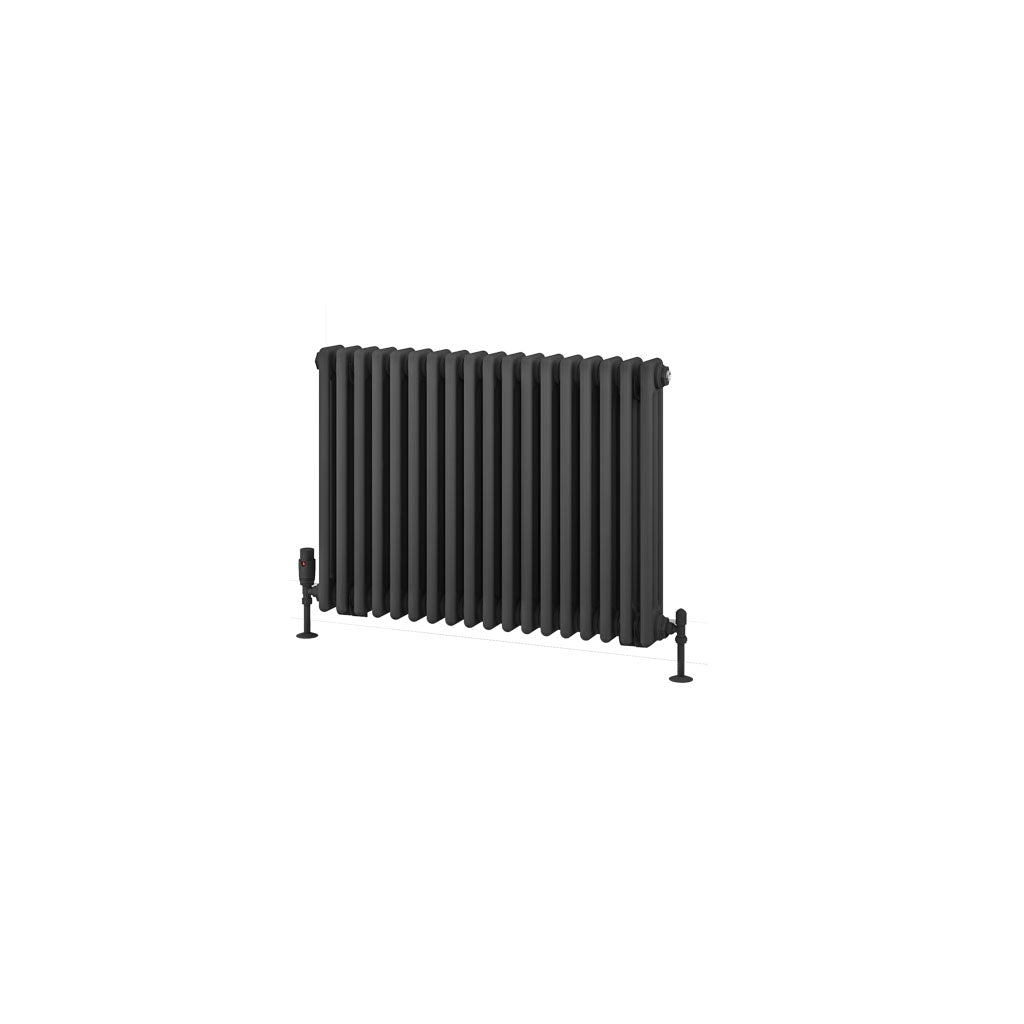 Eastbrook Rivassa Horizontal Matt Anthracite 3 Column Traditional Radiator 600mm x 833mm