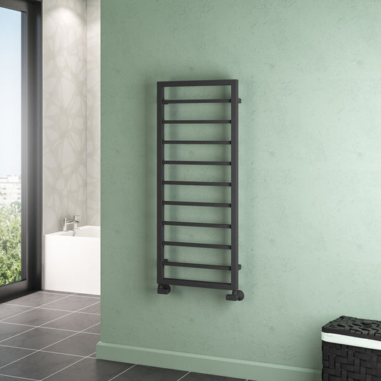 Eastbrook Ryton Matt Anthracite Designer Towel Rail 1200mm x 500mm