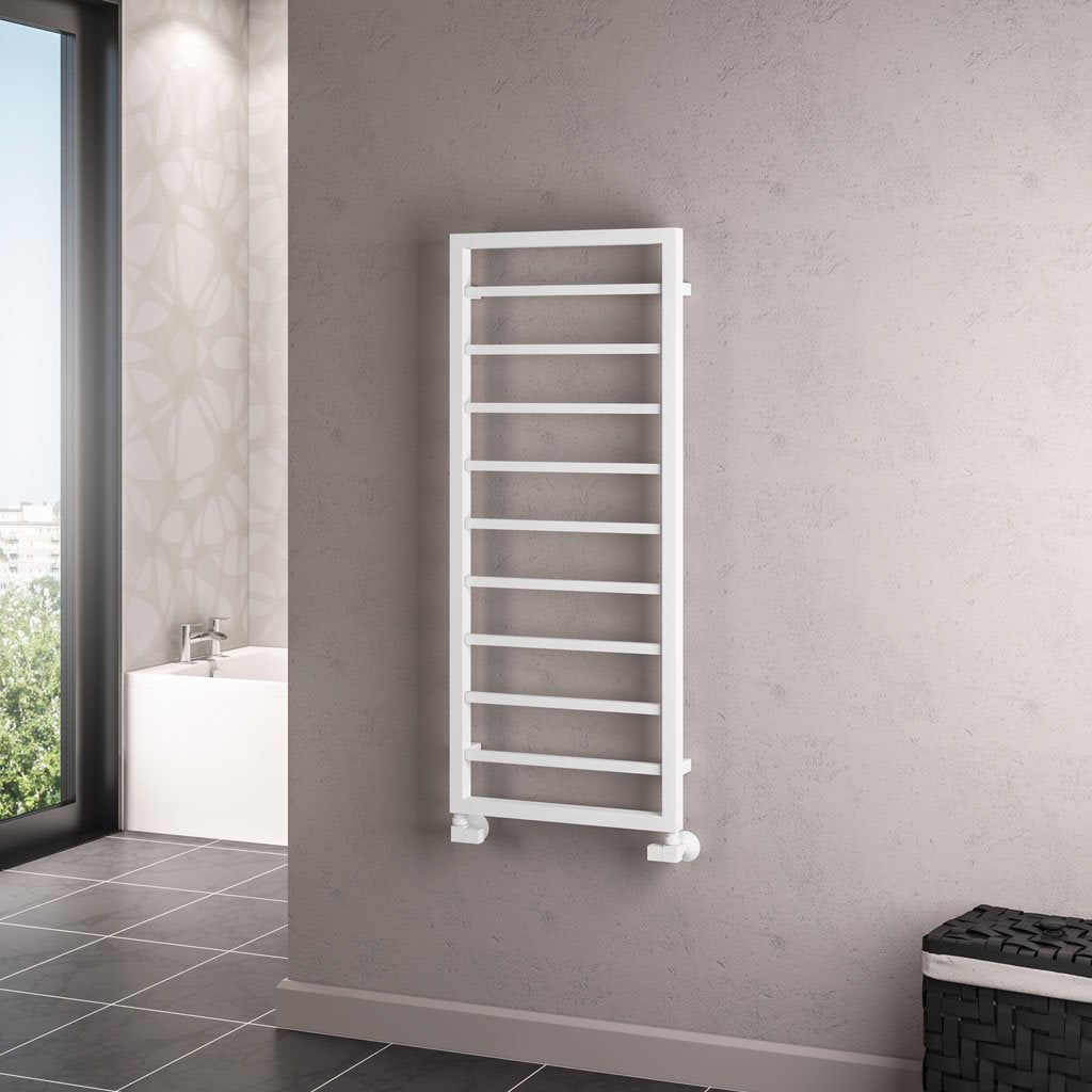 Eastbrook Ryton Matt White Designer Towel Rail 1200mm x 500mm