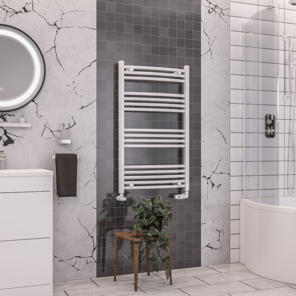 Eastbrook Wendover Electric ONLY Curved Gloss White Towel Rails - Various Sizes