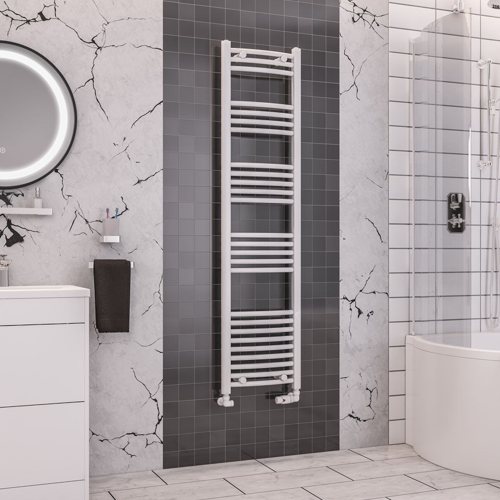 Eastbrook Wendover Electric ONLY Curved Gloss White Towel Rails - Various Sizes