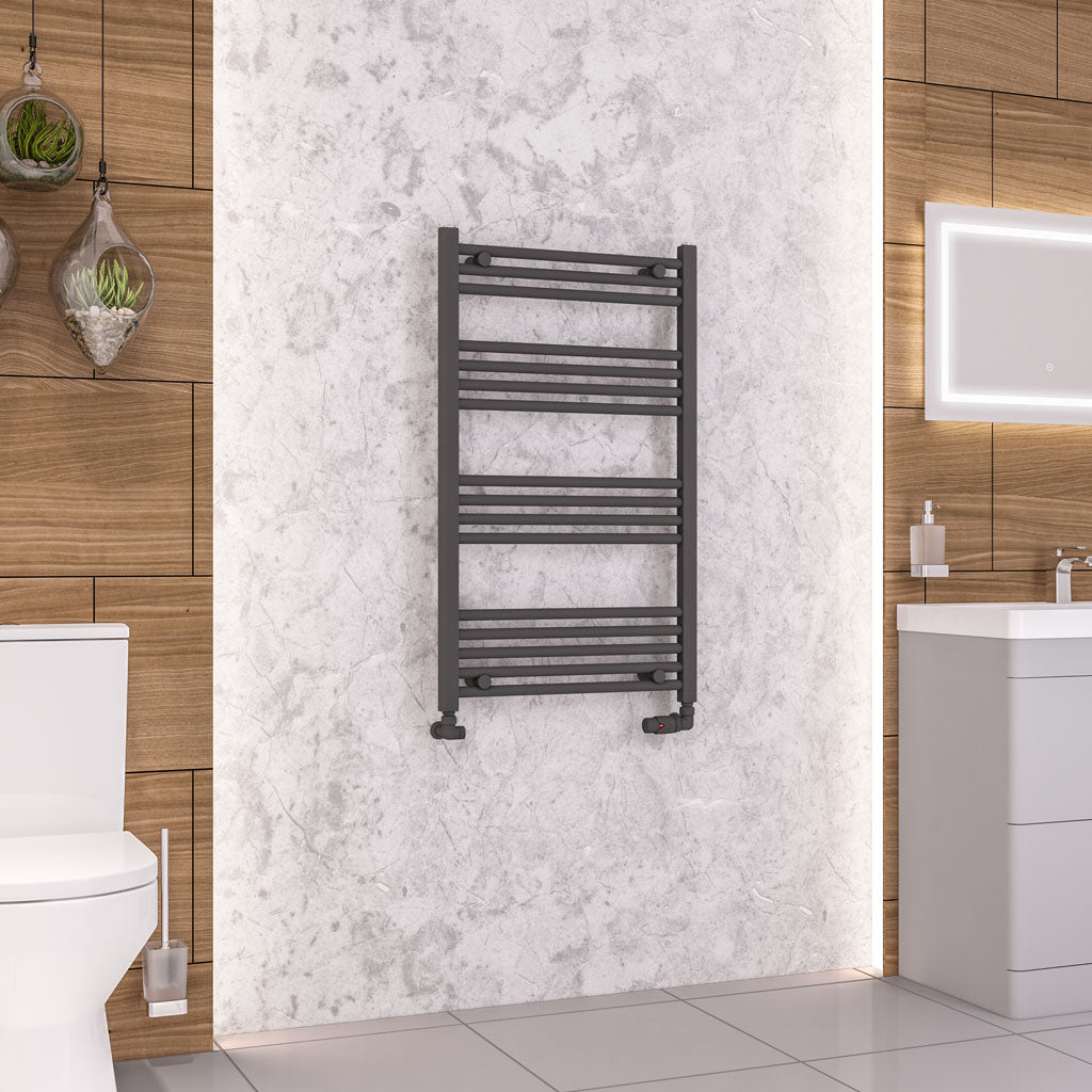 Eastbrook Wendover Straight Matt Anthracite Towel Rails - Various Sizes 1000mm x 600mm