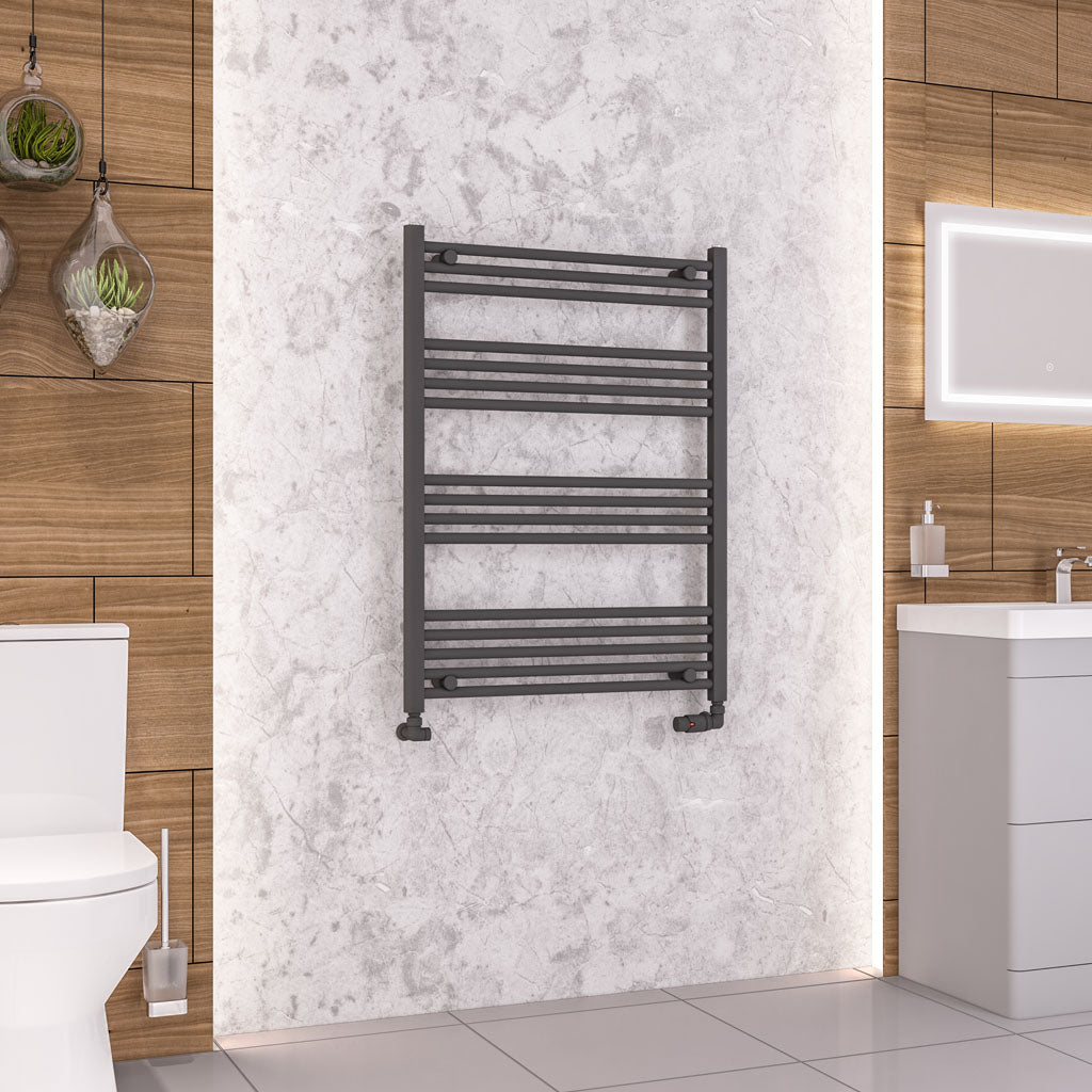 Eastbrook Wendover Straight Matt Anthracite Towel Rails - Various Sizes 1000mm x 750mm