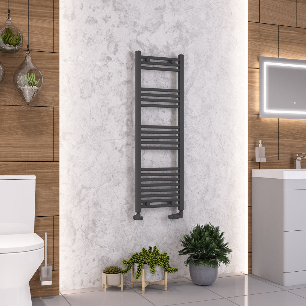 Eastbrook Wendover Straight Matt Anthracite Towel Rails - Various Sizes 1200mm x 400mm