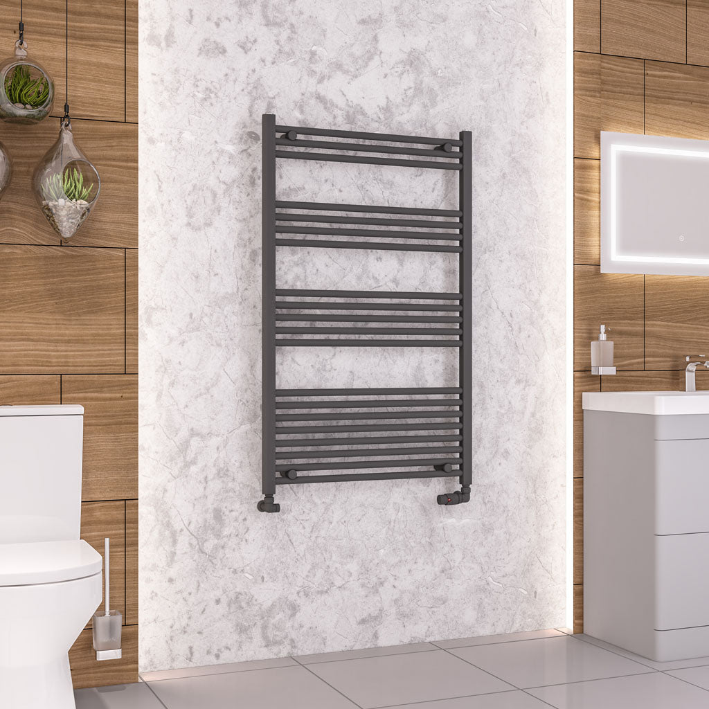 Eastbrook Wendover Straight Matt Anthracite Towel Rails - Various Sizes 1200mm x 750mm