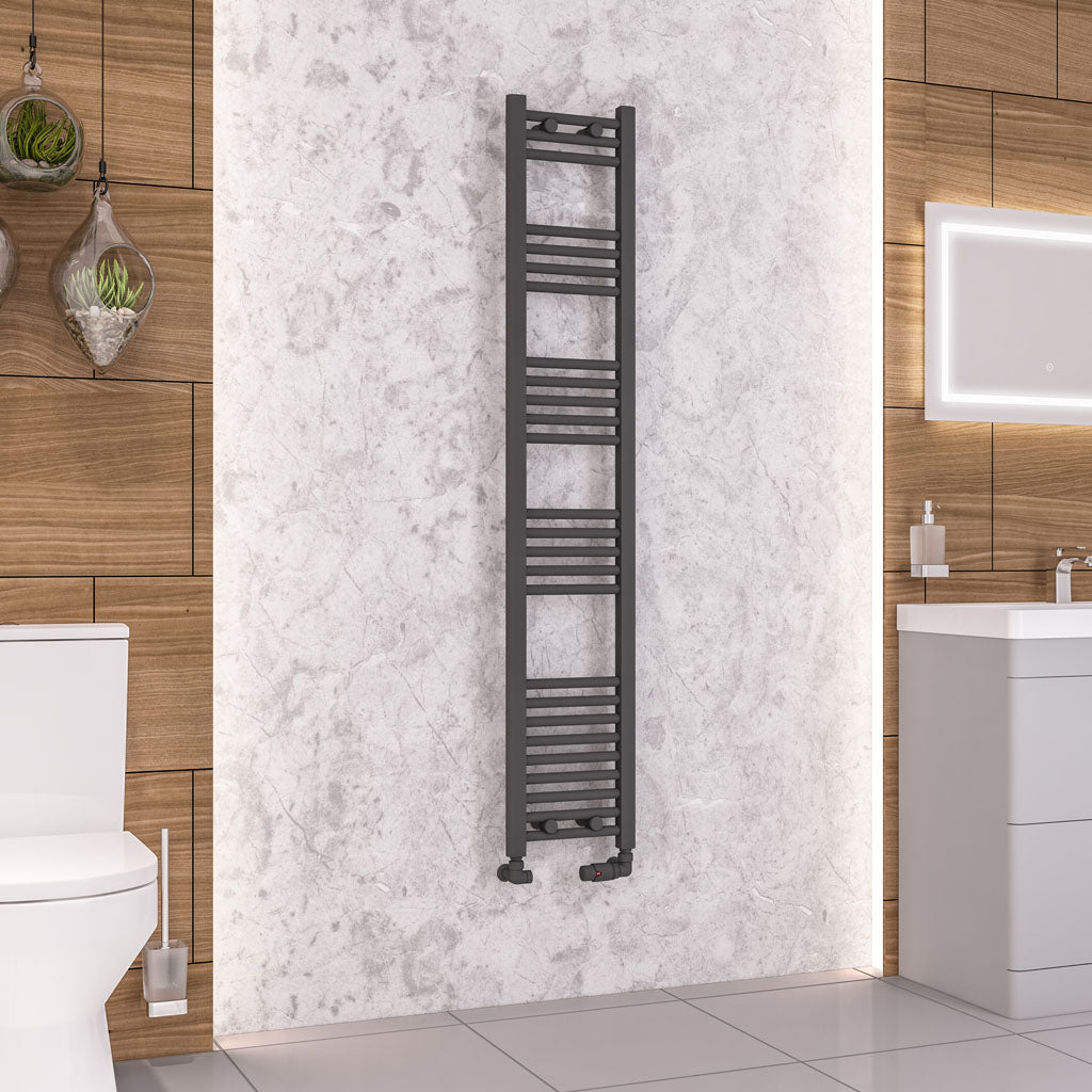 Eastbrook Wendover Straight Matt Anthracite Towel Rails - Various Sizes 1600mm x 300mm