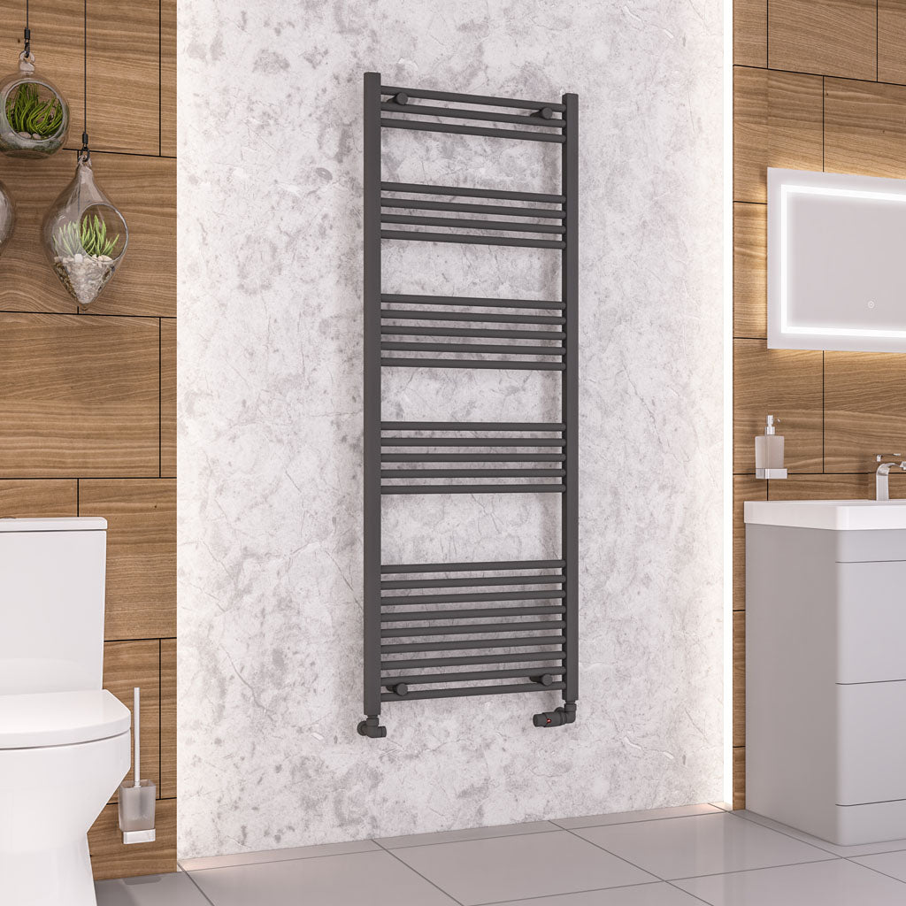 Eastbrook Wendover Straight Matt Anthracite Towel Rails - Various Sizes 1600mm x 600mm