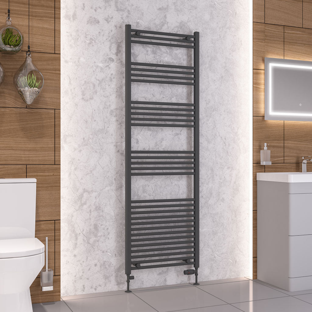 Eastbrook Wendover Straight Matt Anthracite Towel Rails - Various Sizes 1800mm x 600mm